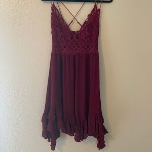 Free people, red lace dress